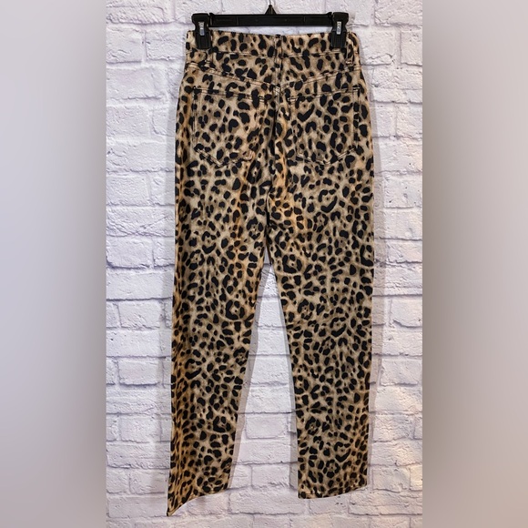 Reformation Leopard Print High-Rise Straight Jeans Size 25 - Picture 6 of 13
